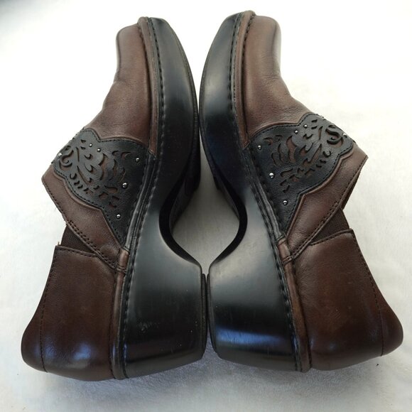 Ariat Brown Leather Western Slip-On Clogs Mules Size 7.5B - Picture 6 of 10